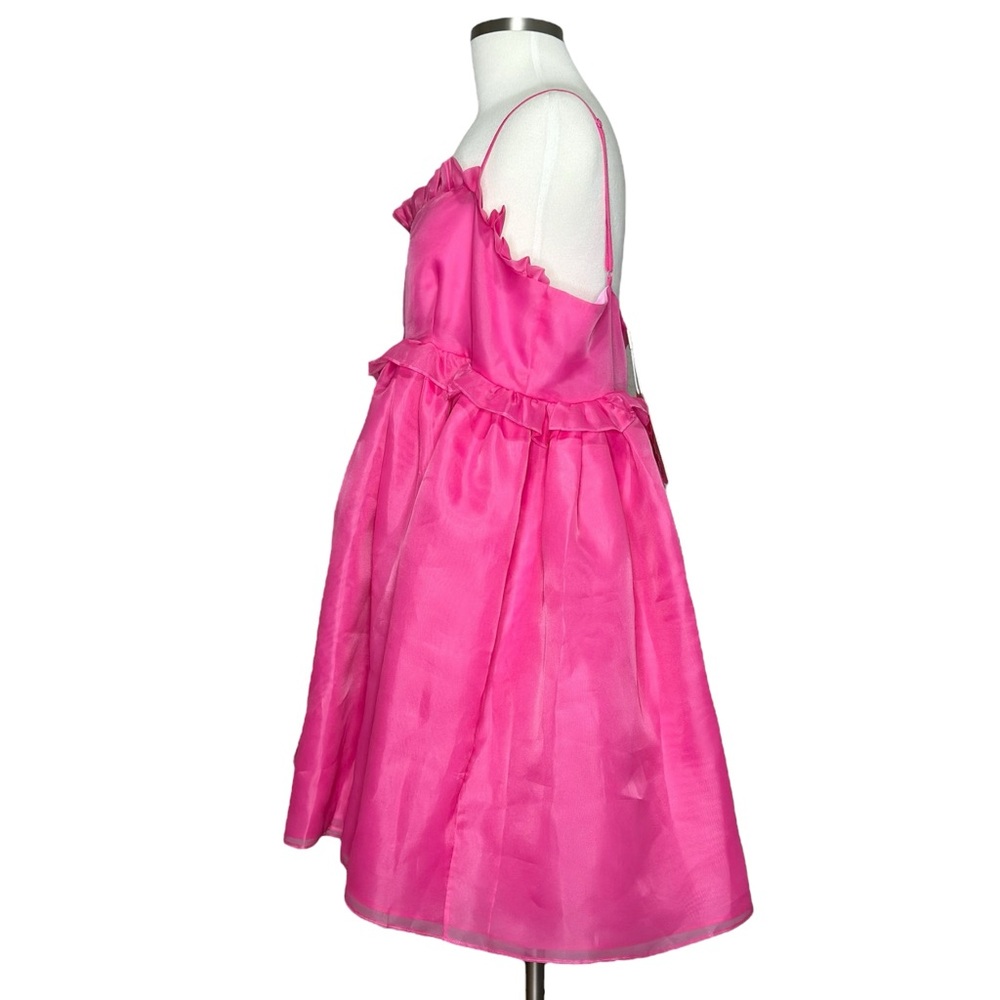 SELKIE The Rosebud Ruffled Organza Mini Dress, Cali Pink, 2X - Picture 9 of 12